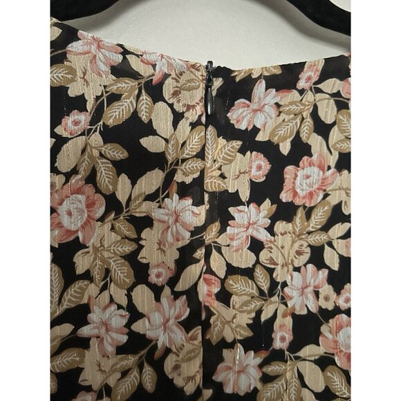 Nasty Gal Floral V Neck Mini Dress Plunge Fitted Long Sleeve Size 8 US Gold - Picture 12 of 13